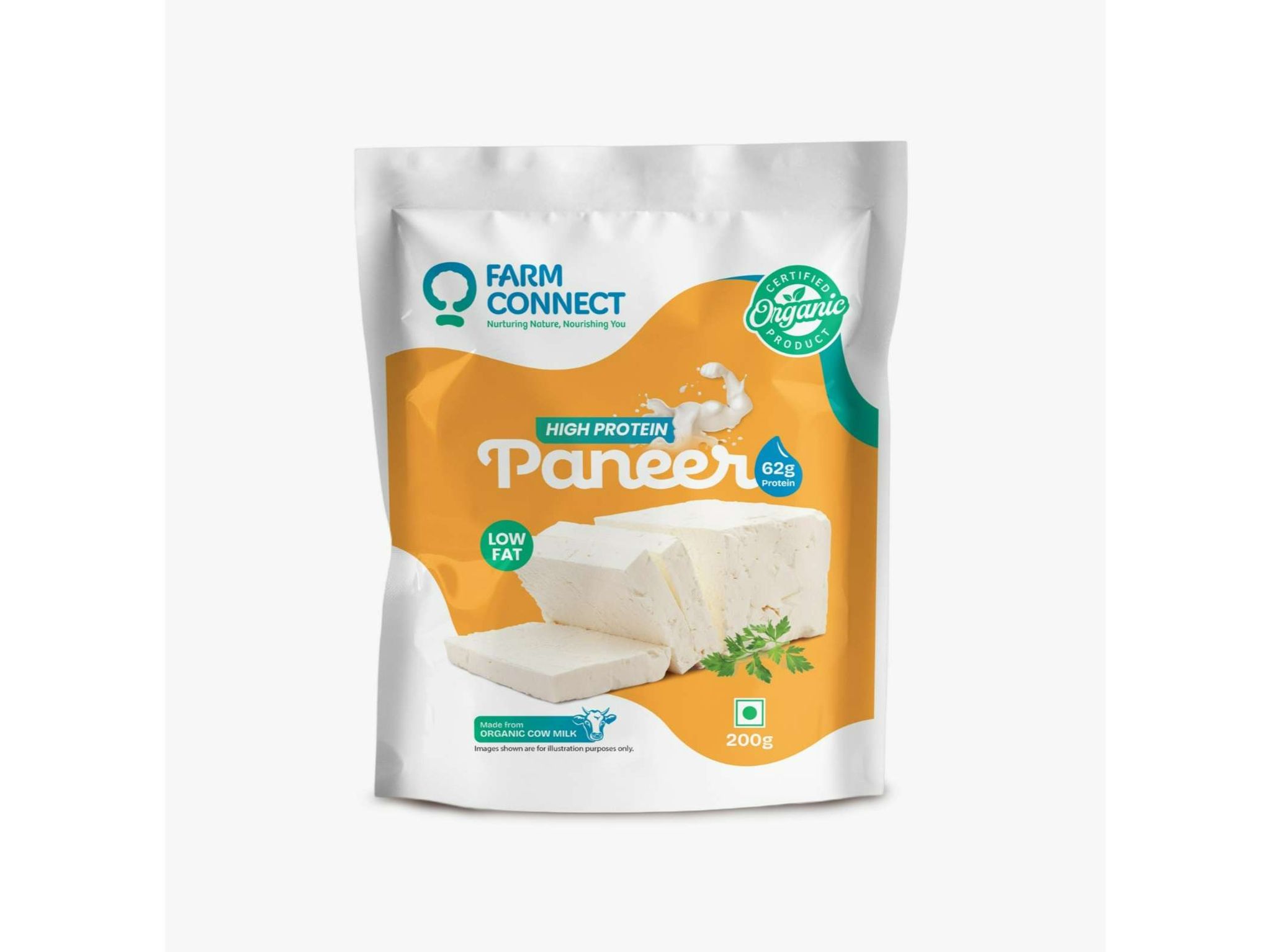 Organic High Protein (Low Fat) Paneer - 200g