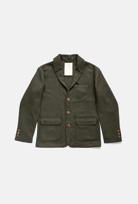 CURTIS CHORE COAT-MELANGE GREEN / S