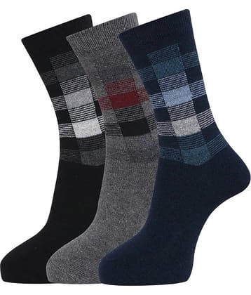 Dollar - Woollen Men's Checks Multicolor Mid Length Socks ( Pack of 3 )
