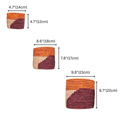 Eco-friendly Handwoven Sabai Grass Planters Set of 3 Eco-friendly Handwoven Sabai Grass Planters Set of 3