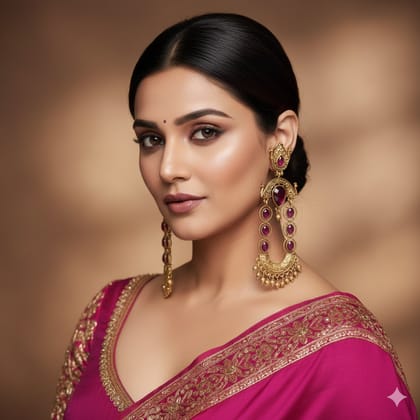 Regal Crimson & Gold Chandbali Earrings - Designer Indian Temple Jewelry for Wedding & Festive Occasions