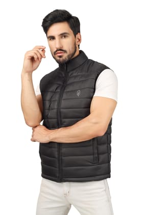 Blueficus Sleeveless Bomber Jacket Regular Fit High Neck Quilted puffer Jacket For Men Reversible