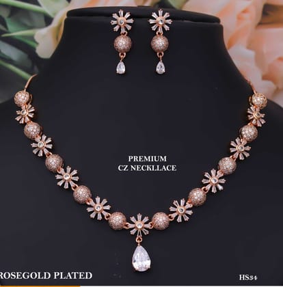 Necklace cz ROSE GOLD NECKLACE