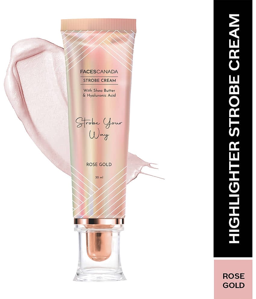 FACES CANADA Strobe Cream - Rose Gold, Primer + Highlighter + Moisturizer ,30ml