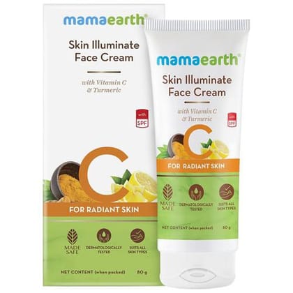 Mamaearth Skin Illuminate Face Cream - With Vitamin C & Turmeric,  80 gm