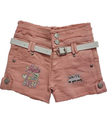 Arshia Fashions Pack of 1 Girls Denim Hot Pants ( Peach )