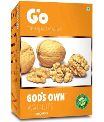 Go Organic Light Broken Walnuts Kernels (Without shell) 250g | New Crop | Fresh Walnuts Kernels
