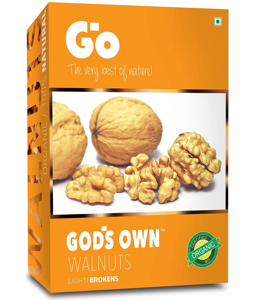 Go Organic Light Broken Walnuts Kernels (Without shell) 250g | New Crop | Fresh Walnuts Kernels