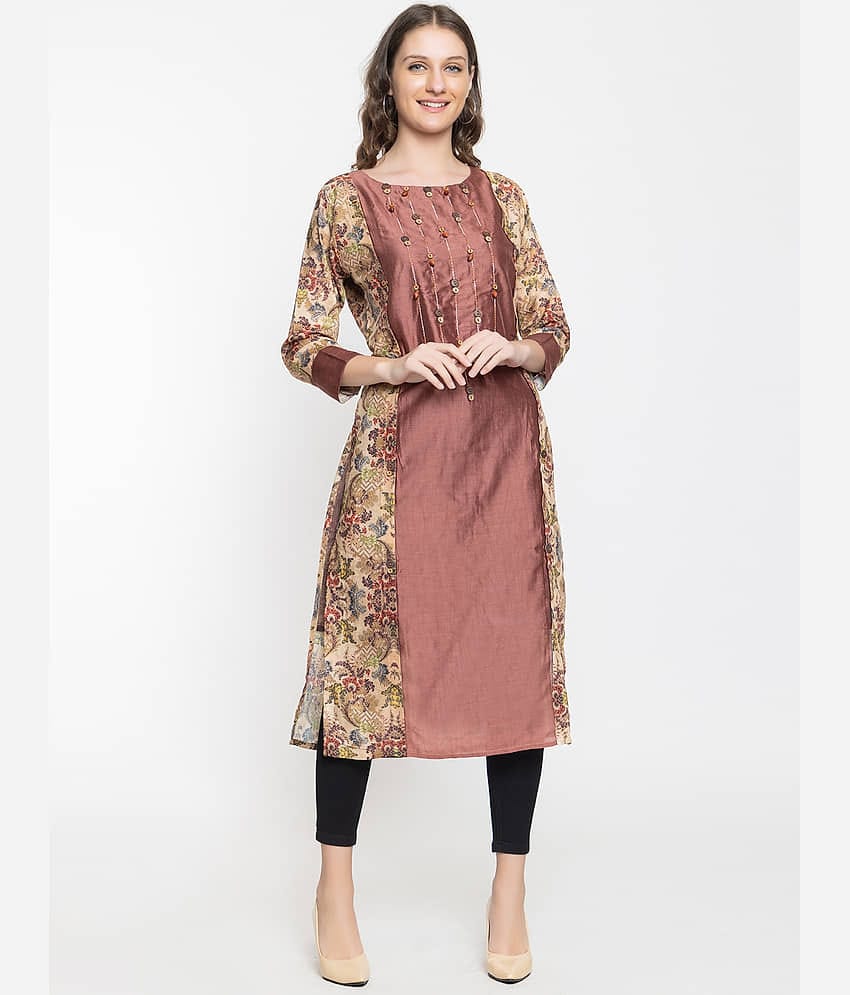 ELTHIA - Multicolor Silk Women's Straight Kurti ( Pack of 1 )