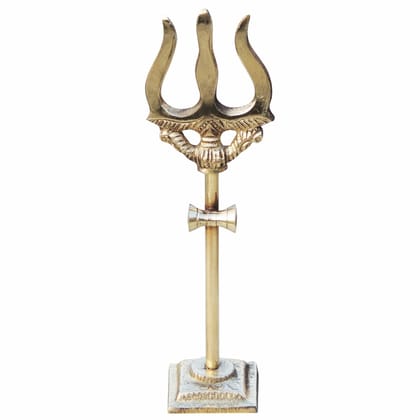 Brass Trishul No. 0, Height : 5.8 Inch (ZMAS138 B)