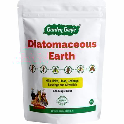 Garden Genie 100% Natural Diatomaceous Earth Powder 800g I Insect Control for Plants I Effective against Dog Ticks & Flea, Cockroach, Bedbugs, Ants etc | Organic Pest Control for Your Home & Garden
