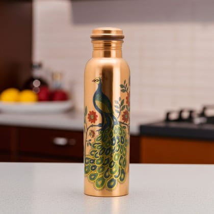 Copper Drinking Water Bottle – Ayurvedic Health Bottle for Daily Use, Height : 10.3 Inch (BCMAS079 P)