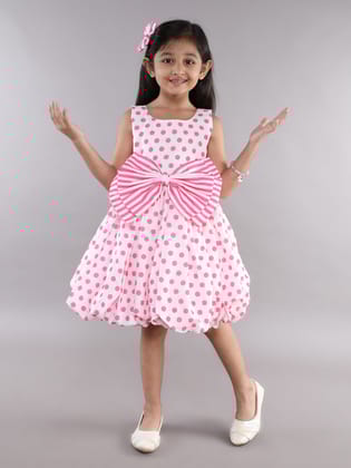 Polkadot Balloon Dress-Pink-2-3Y / pink