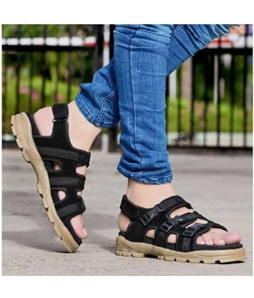 Fashion Victim Black Suede Floater Sandals