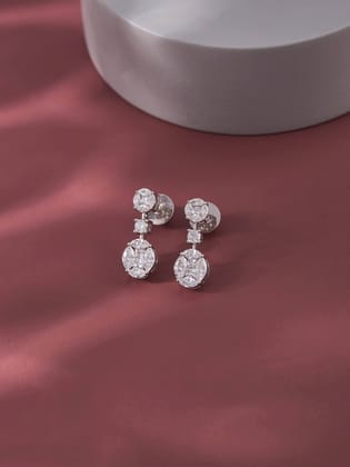 Orin Silver Drop Earrings | White Gold-White Gold