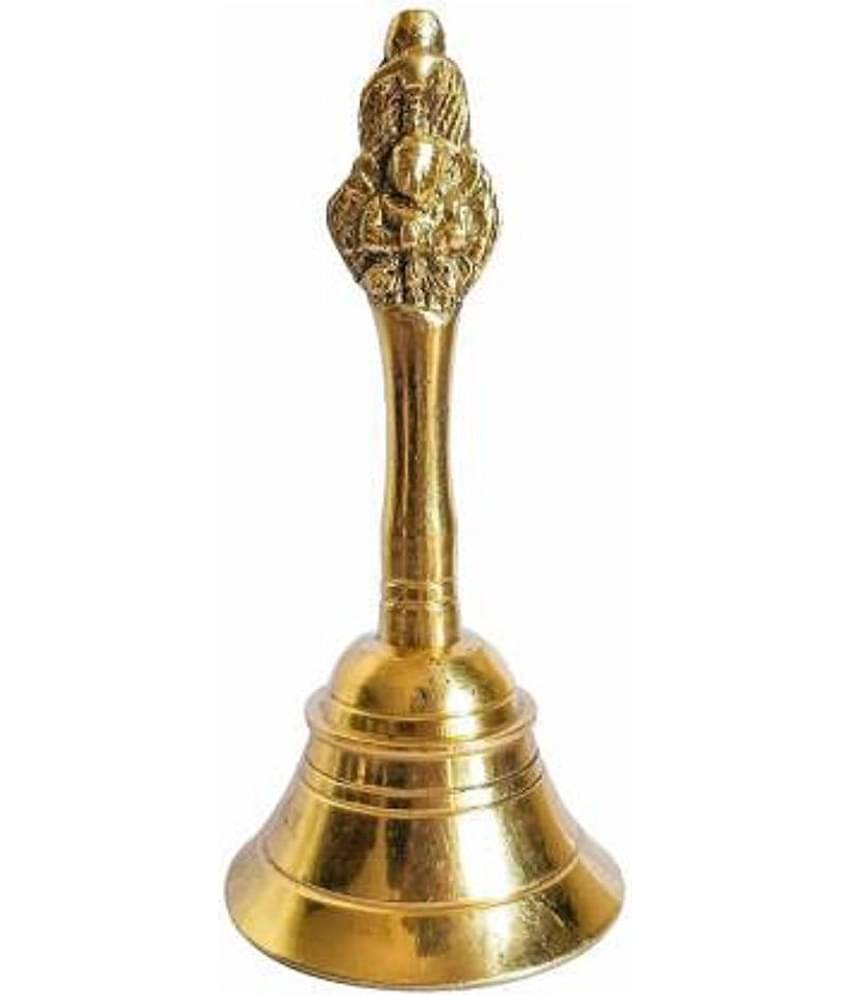 PAYSTORE Brass Pooja Bell Puja Ghanti for Poojan Purpose or Spiritual Gift Item | Pooja Praying Idol Brass Pooja Bell