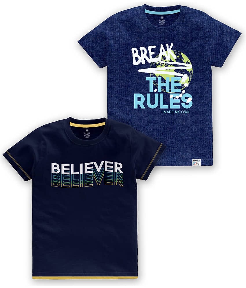 CODEZ Pack of 1 Boys Cotton Blend T-Shirt ( Multi Color )