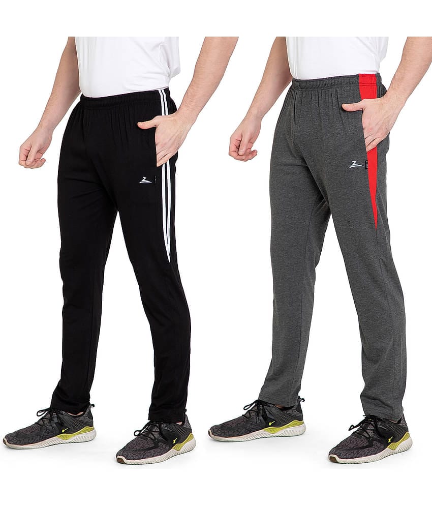 Zeffit - Multicolor Cotton Blend Men's Sports Trackpants ( Pack of 2 )