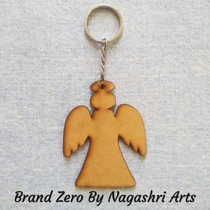 Brand Zero MDF Key Chain Angle Design - Combo Of 5 Pcs - Select Your preferred Size & Thickness