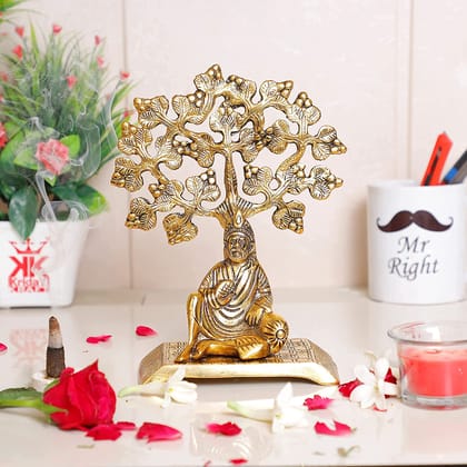 DreamKraft Sirdi Saibaba Metal Statue Under Tree