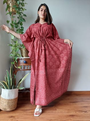 Hand Block printed KAFTAN 100% Pure cotton