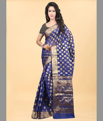 Gazal Fashions Banarasi Silk Embellished Saree With Unstitched Blouse Piece ( Red )