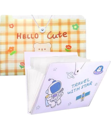 Indusbay Assorted/Multicolour Elastic Closure Folder ( Pack of 2 )