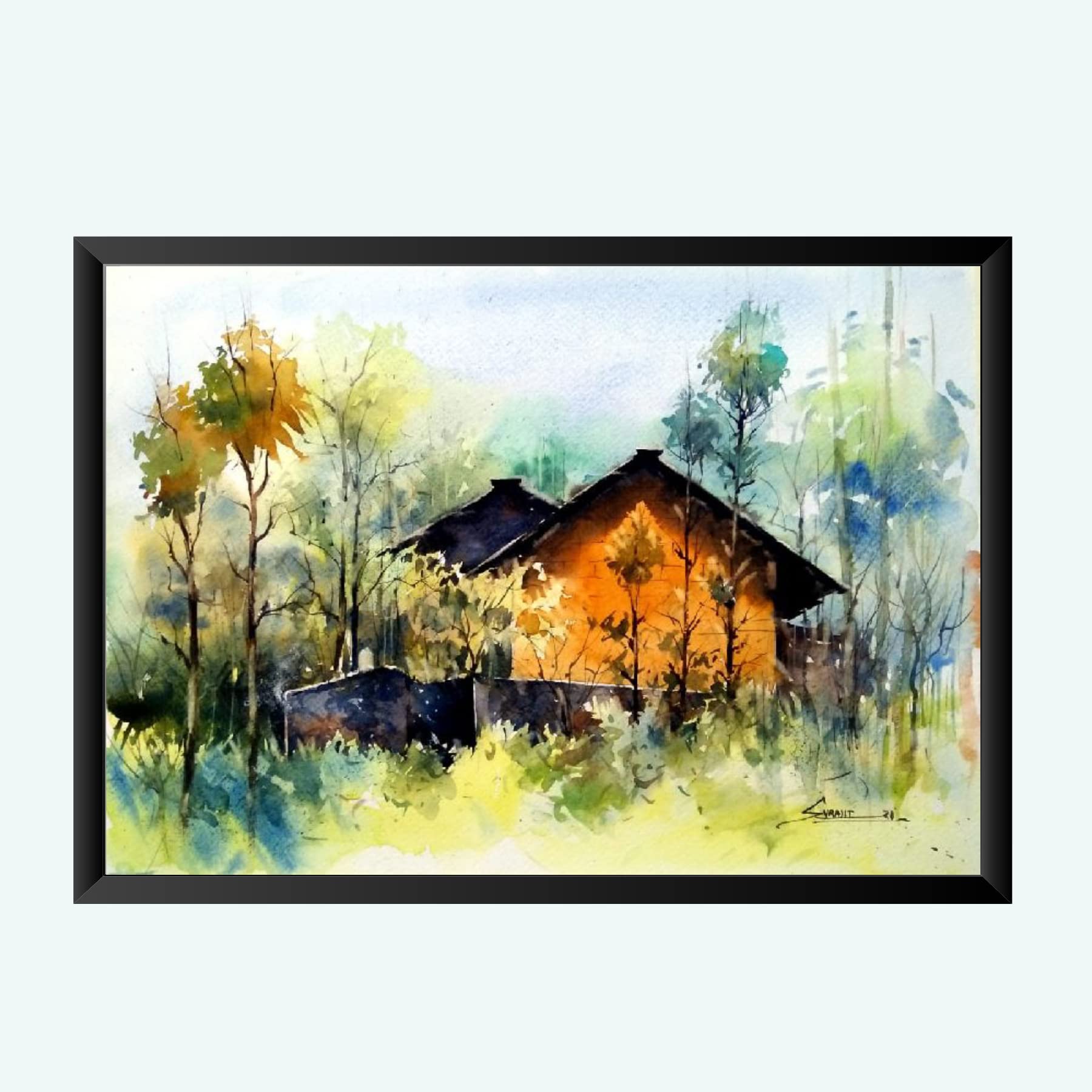 NOKKES Digital art painting with Photo Frame Home Bedroom Living room office Photo Frame Size 8X12 In_18