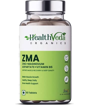 Health Veda Organics ZMA (Zinc, Magnesium Aspartate & Vitamin B6) 60 no.s Minerals Tablets