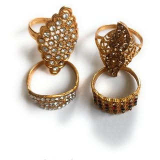 Beautiful Ring Gold Plated American Diamond