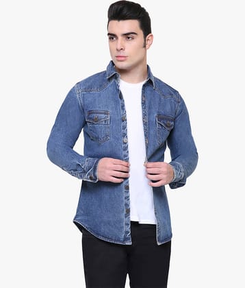 Kuons Avenue - Blue Denim Slim Fit Men's Casual Shirt ( Pack of 1 )