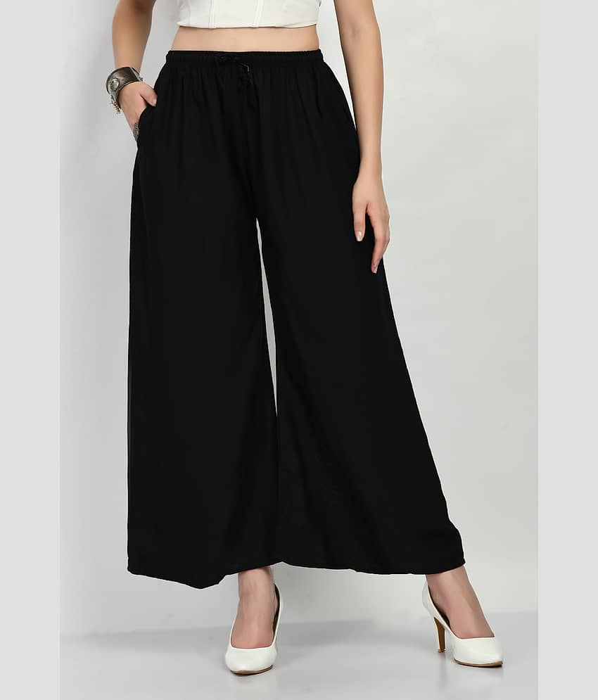 maurya enterprises - Black Rayon Flared Women's Palazzos ( Pack of 1 )