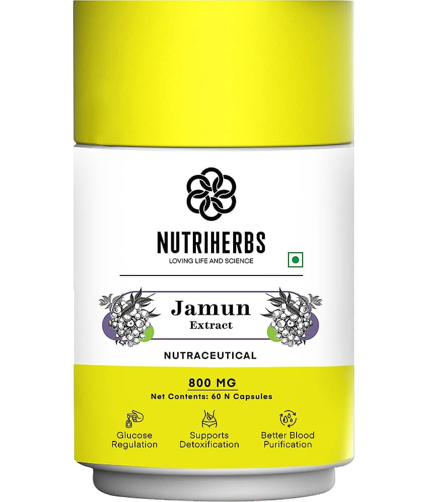 Nutriherbs Jamun Extract 800mg - 60 Capsules | Helps Regulate Sugar Levels| Good For Body Detoxification
