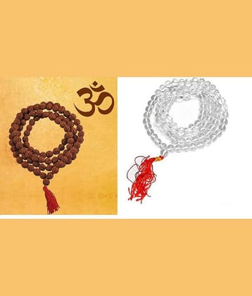 Shri Astha Vinayak - Combo of Brown Rudraksha Mala With Shaptik Mala
