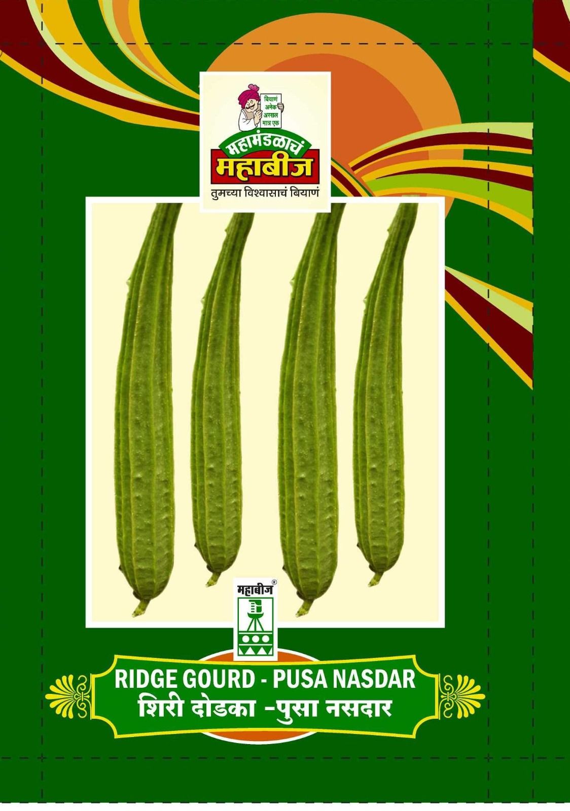 Mahabeej RidgeGourd / RidgeGourd Pusa Nasdar  genetically pure seed 50 gm