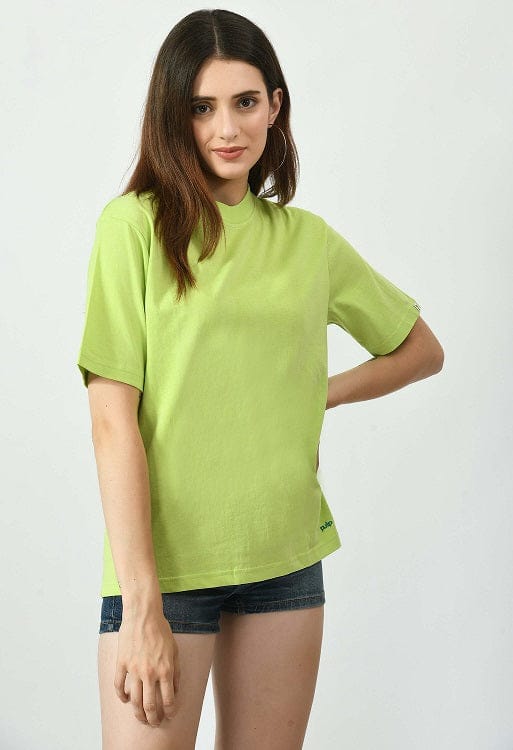 Drop Shoulder Crew Neck Tee High Rib Collar - Made in BCI Cotton Large / Candy Green