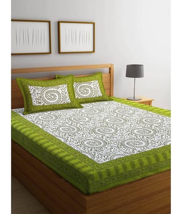 unique choice Cotton Double Bedsheet ( Green )