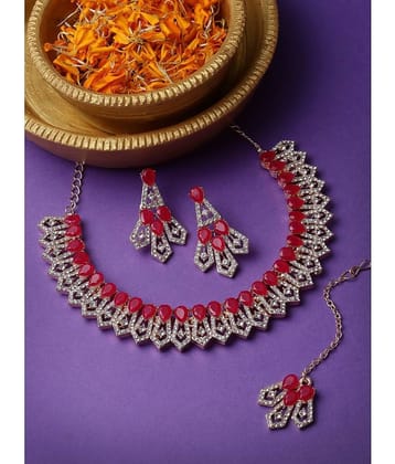 Sukkhi Magenta Alloy Necklace Set ( Pack of 1 )