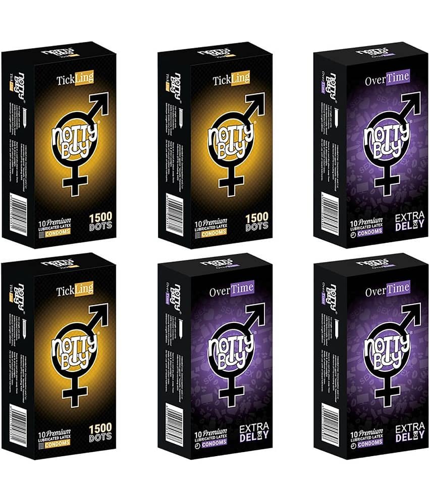 NottyBoy Long Time And 1500 Extra Dots Condoms For Men - 80 Units