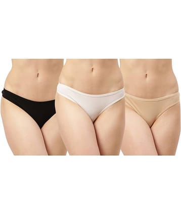 Leading Lady Pack of 3 Cotton Women's Thongs ( Black )
