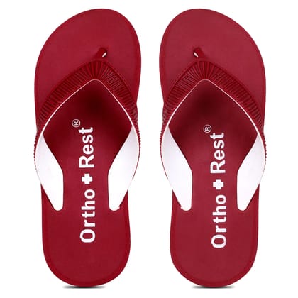 Ortho + Rest Doctor Slippers for Women Orthopedic Non Slip, Lightweight and Comfortable - L219 (Color - Maroon) by Pee Aar Industries