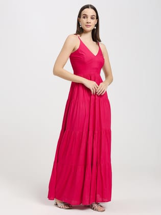 Women’s Pink Maxi Dress-Xs