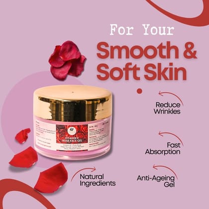 Veora Organics Vitamin E Rose Gel & Neem Multani Mitti Face Pack Combo | Hydrating Anti-Ageing Gel with Purifying Neem Mask | Deep Cleansing, Acne Care & Oil Control | Natural Skincare | 100g + 120g