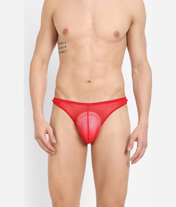 La Intimo Pack of 1 Nylon Thongs For Men's ( Red )