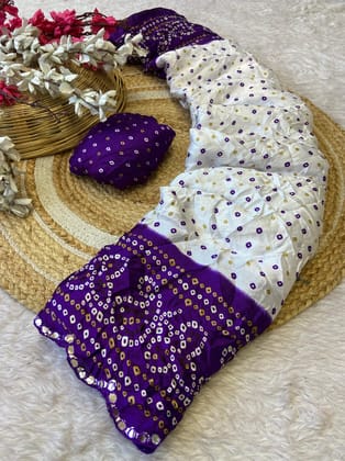 Bandhani prints silk