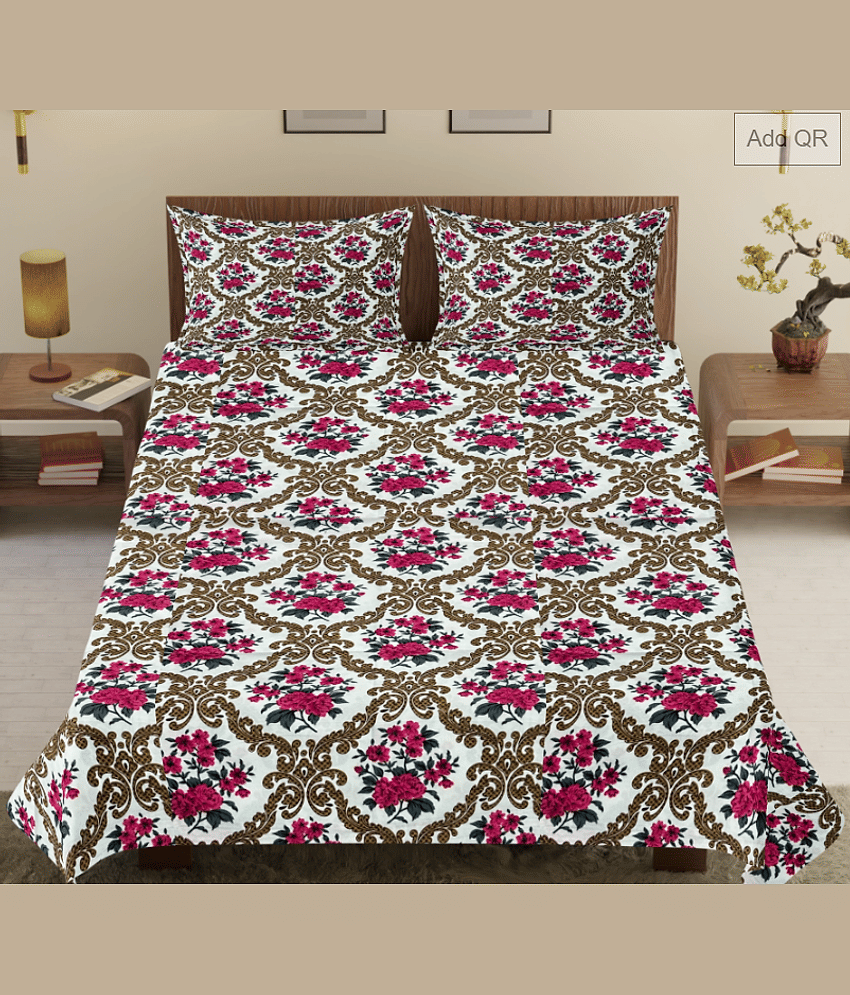 Finesse Decor Poly Cotton 1 Single Bedsheet with 2 Pillow Covers ( Light Blue )