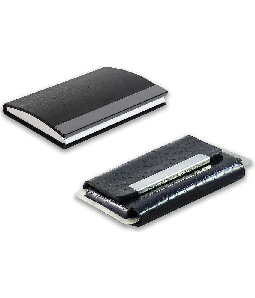 auteur A15-41  Multicolor Artificial Leather Professional Looking Visiting Card Holders for Men and Women Set of 2 (upto 15 Cards Capacity)
