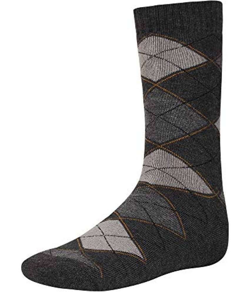 Creature Black Woolen Casual Mid Length Winter Socks Pack of 3