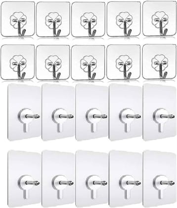 Sansuka Wall Hooks Adhesive No Drilling Waterproof for Home Kitchen Bathroom (Pack of 20)