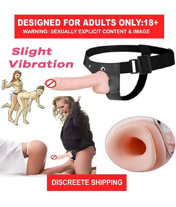 7 INCH BIG HOLLOW STRAP ON DILDO WITH VIBRATION AND BELT FEMALE SEX TOY BY KAMAHOUSE (LOW PRICE)